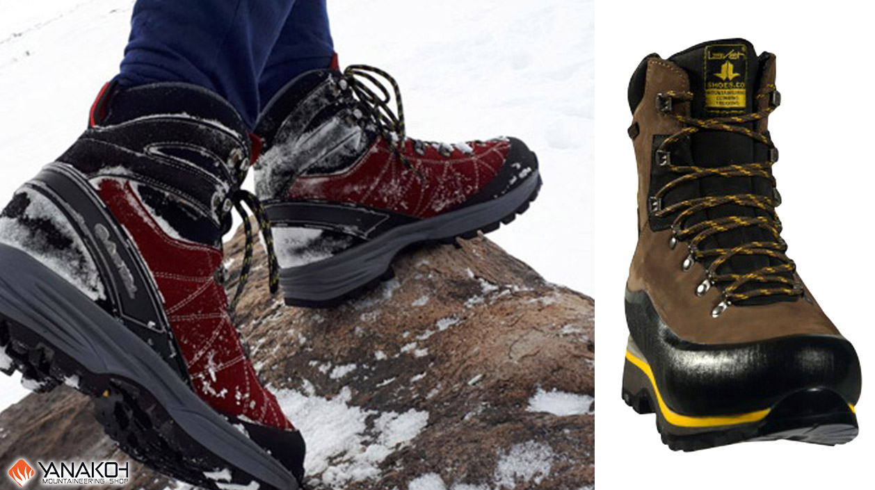 دو نمونه از کفش‌های یک پوش مناسب کوهنوردی سنگین