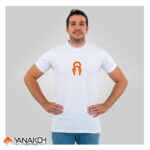 تی شرت ۱۰۰٪ پنبه لاریمو (Larimo) مدل لوگو تایپ سفید لوگو نارنجی - l
